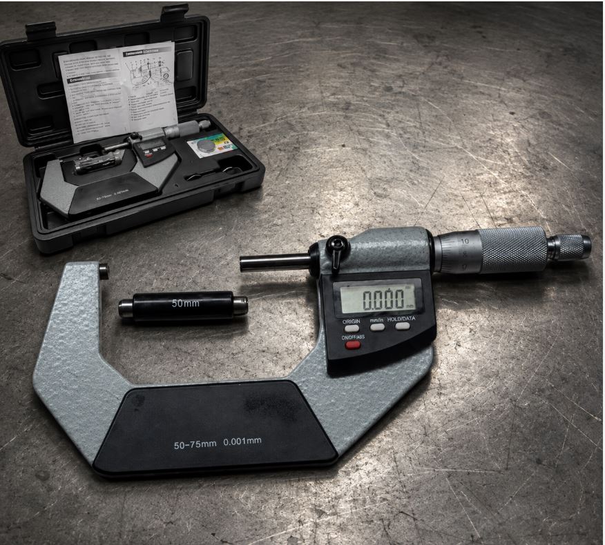 Digital Micrometer, 50-75mm Range, Dual Reading