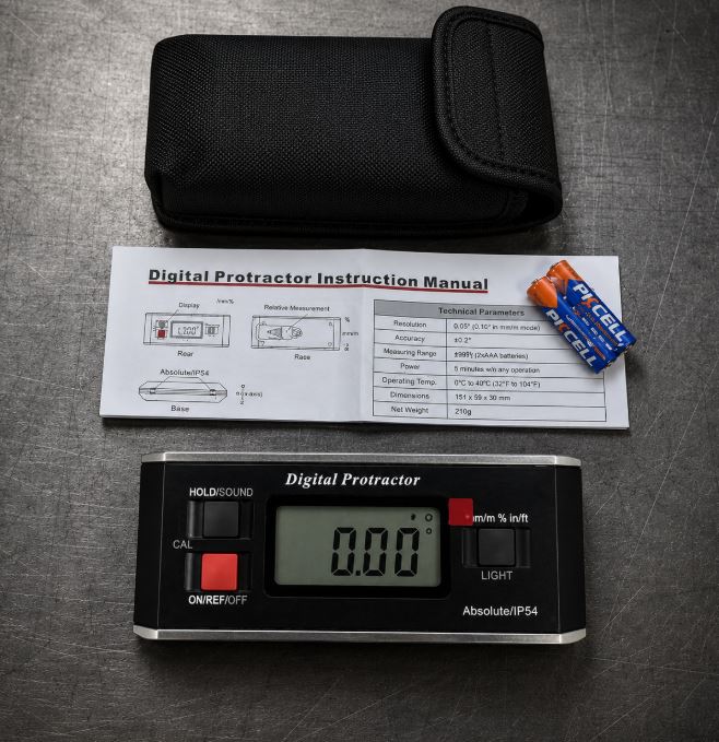 Digital LCD Angle Protractor, 360 Degree Measurement