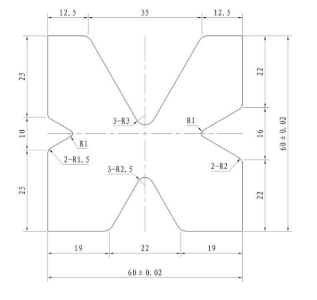 Pressbrake Tooling 60mm Square Die Block x 835mm 86º/60º