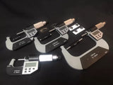 Digital LCD Micrometer Set, 4 Piece, 0-100mm Range