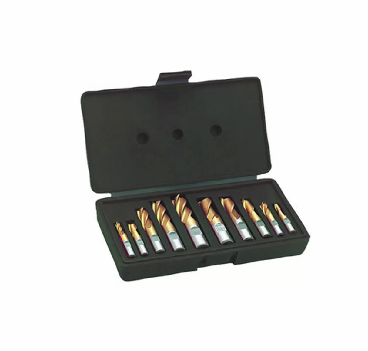End Mill & Slot Drill Set: 10 Piece 2 & 4 Flute, Quality TiN Cutters