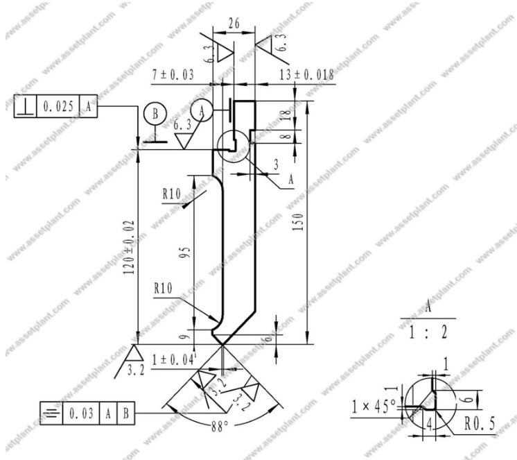 Pressbrake Tooling Gooseneck Offset Top Punch 2500mm x 86º