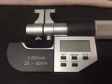 Digital Micrometer, 25-50mm Range, Dual Reading