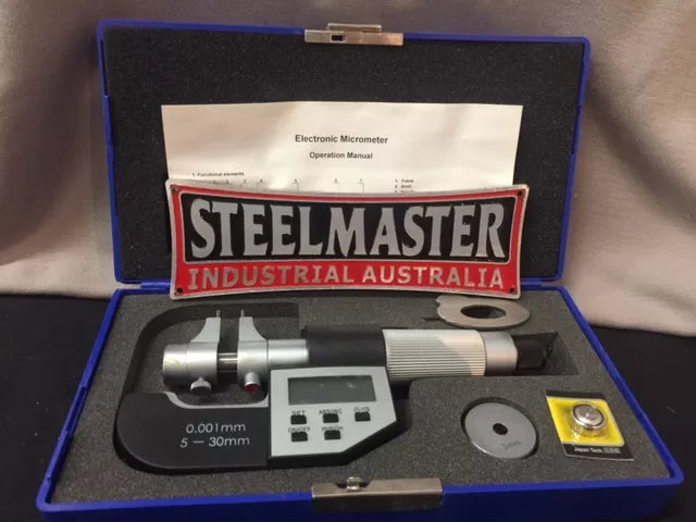 Inside Digital Micrometer, 5mm - 30mm Range, Dual Reading