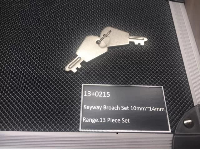 Keyway Broach Set, 13 Piece, 10mm - 14mm Range, with Carry Case