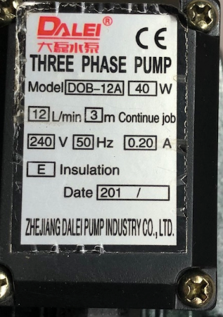 Lathe Coolant Pump 240V for SM-13, SM-14 Series