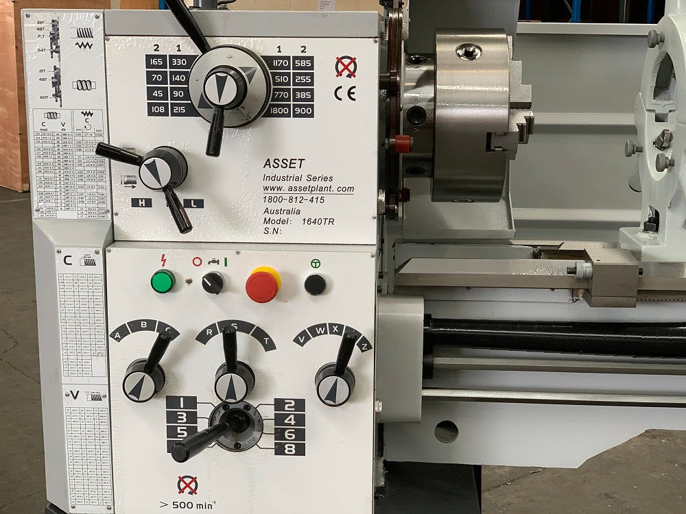 ASSET 1640TR – EURO Toolroom Precision Lathe. 1000mm Centres, 410mm Swing, 52mm Bore, 2 Axis DRO