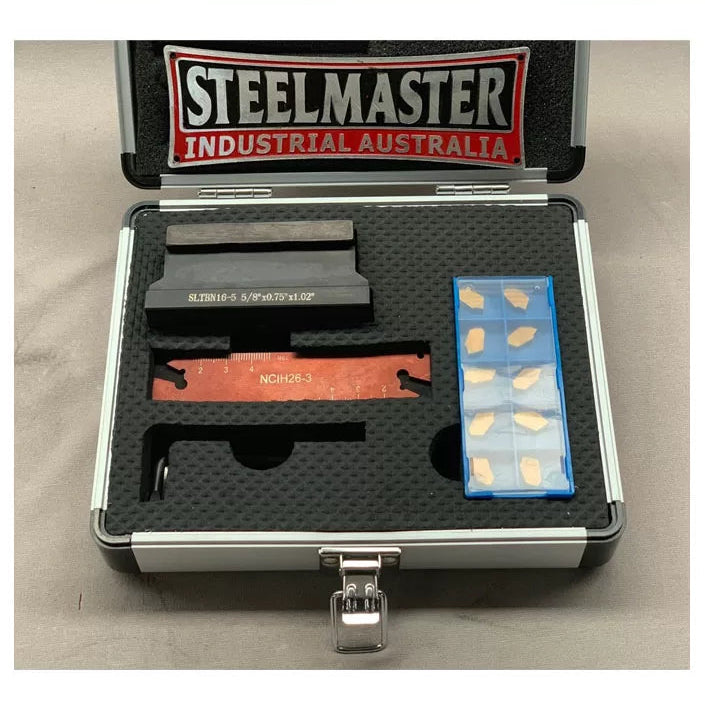 Part-Off Block Kit for Lathes, 16mm Centre Height with Blade & 10 Inserts