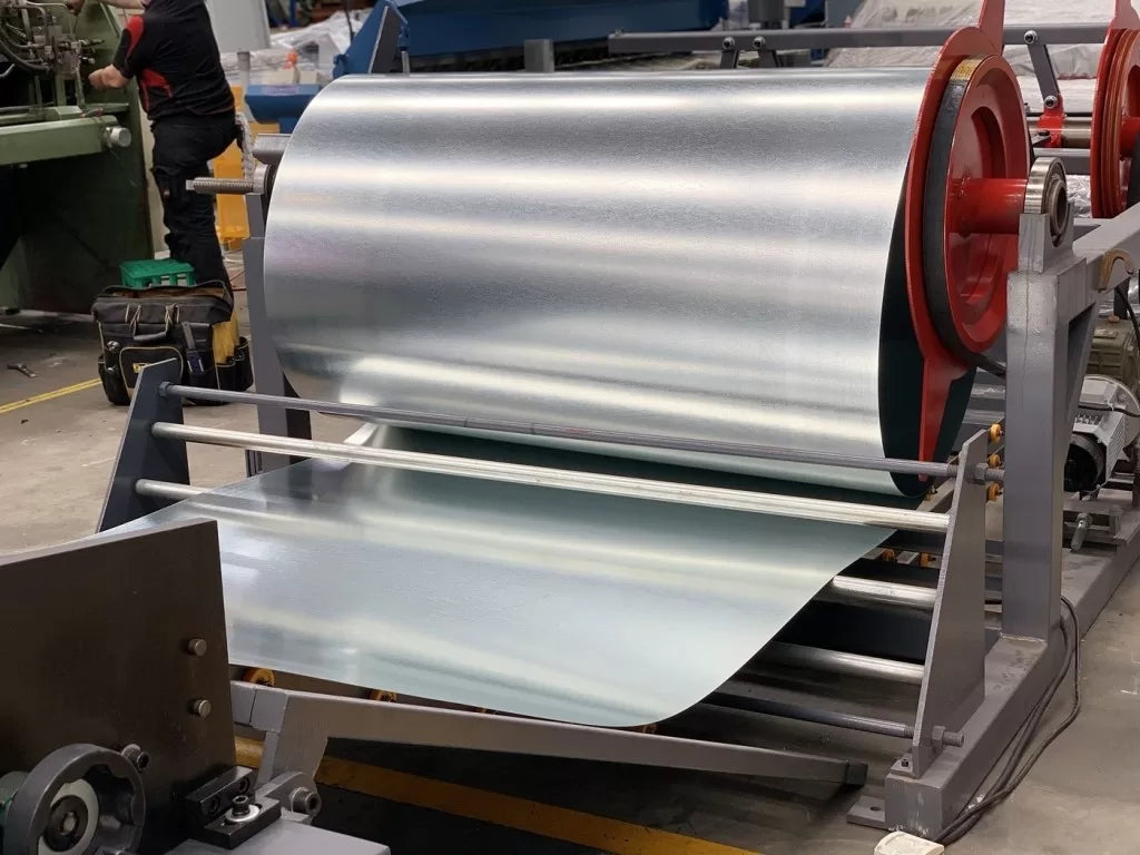 HVAC Auto Duct Line Model: AML-3, 1550mm, Twin Decoiler, Leveller/Ribbing/Notching/Shearing/Folding