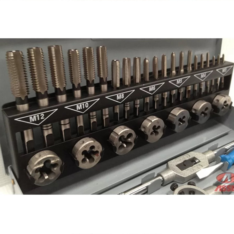 HSS Tap & Die Threading Set, 32 Piece, M3-M12