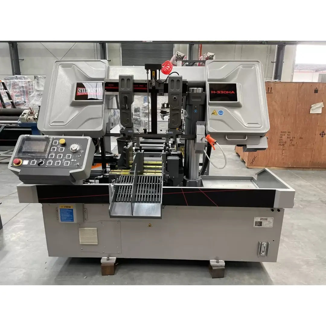 Steelmaster H-330HA Euro Fully Automatic Column Bandsaw 330mm Round & Square Capacity Touchscreen