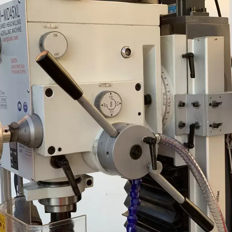 Mill Drill with DRO, Geared Drive Mill Drill With Power Draw Bar, Coolant, Power Head Up & Down