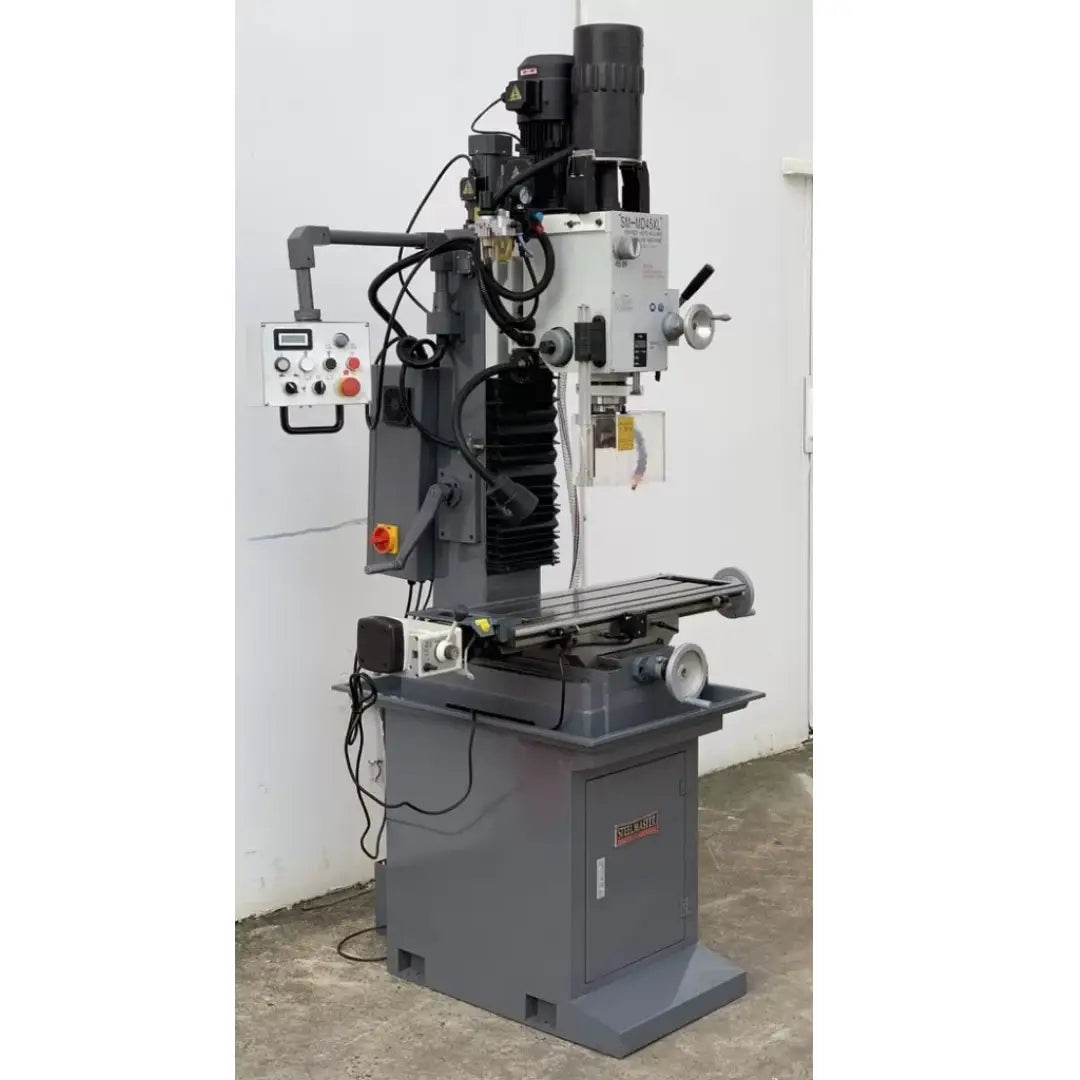 Mill Drill with DRO, Geared Drive Mill Drill With Power Draw Bar, Coolant, Power Head Up & Down