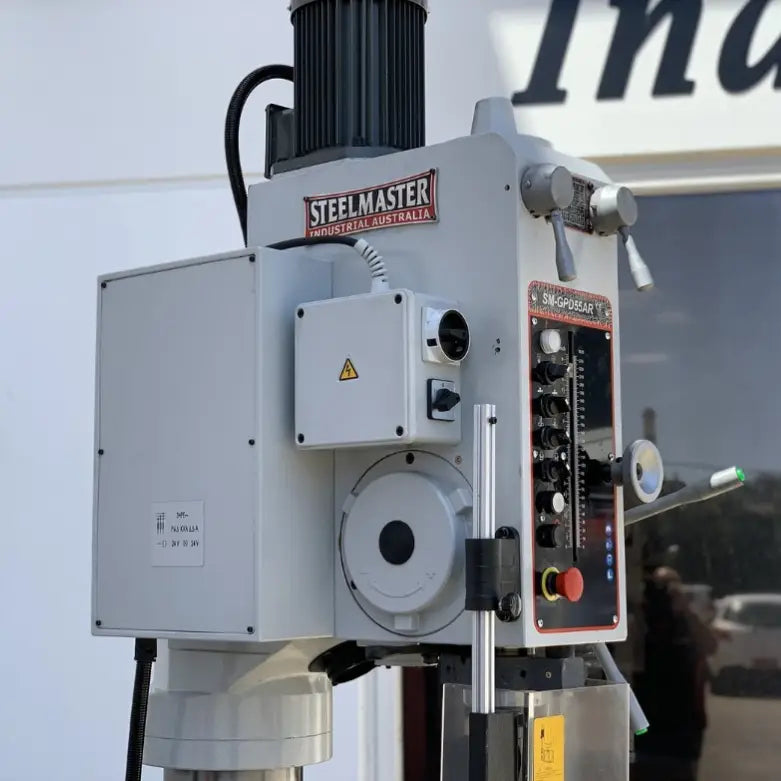 Geared Head Drill, 55mm Capacity, Power Feed & Table, 415V