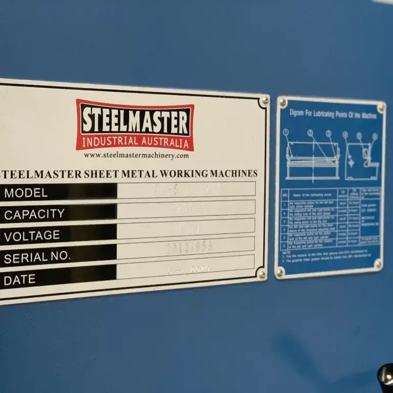 Steelmaster SM-SBHS3206 Hydraulic Guillotine, 3200mm x 6.5mm with Ballscrew Back  Gauge