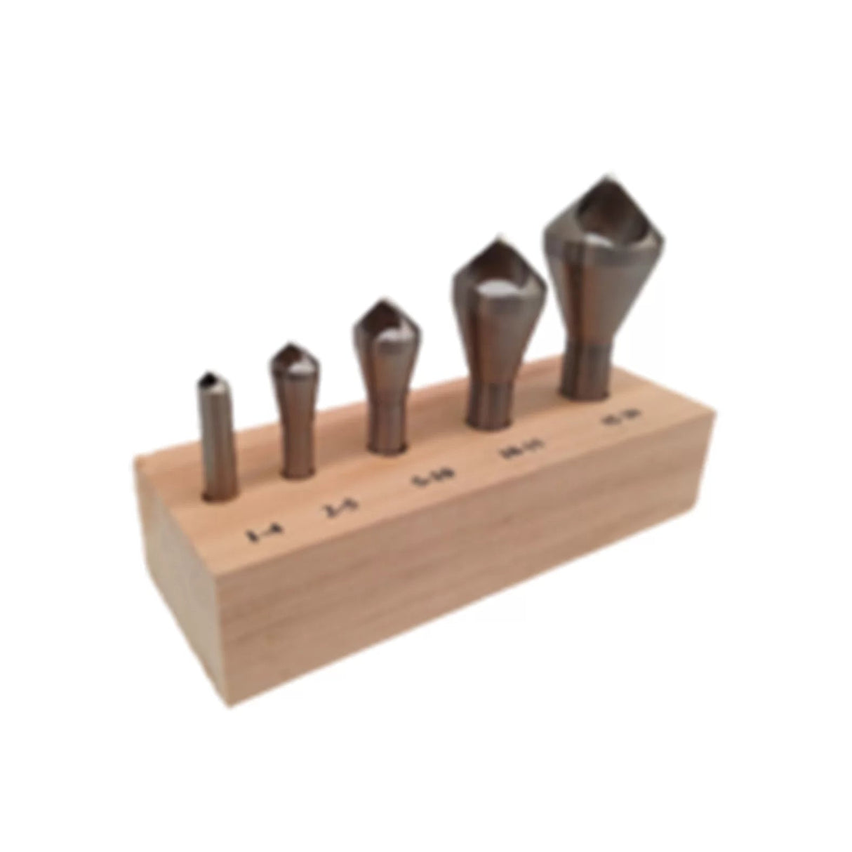 HSS Countersinking Deburring Cutter Set, 90 Degree, 5 Piece with Stand