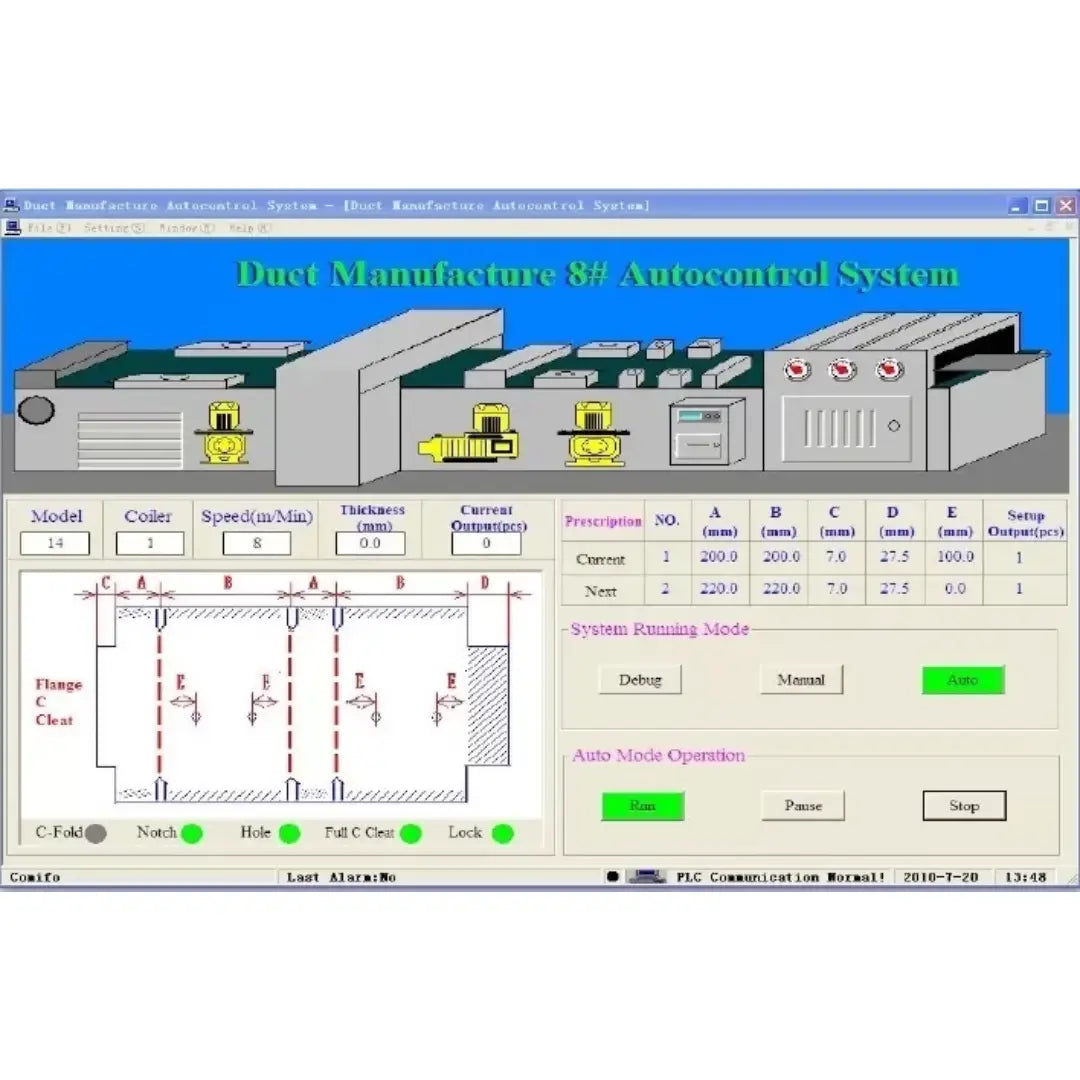 HVAC Duct Production Line. Model: SM-Auto Pro CAL-6-1.2-1600- Compact Series. 9 Function Heavy Duty
