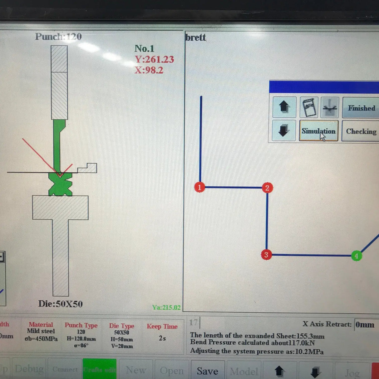 Ultimo CNC Pressbrake 1320MM X 40 Ton. 2 Axis Graphical CNC Controller, Precision Servo Drive