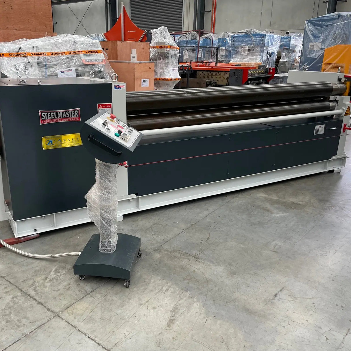 Plate Curving Roller, 2500mm x 4mm, Motorised Pinch Type Operation