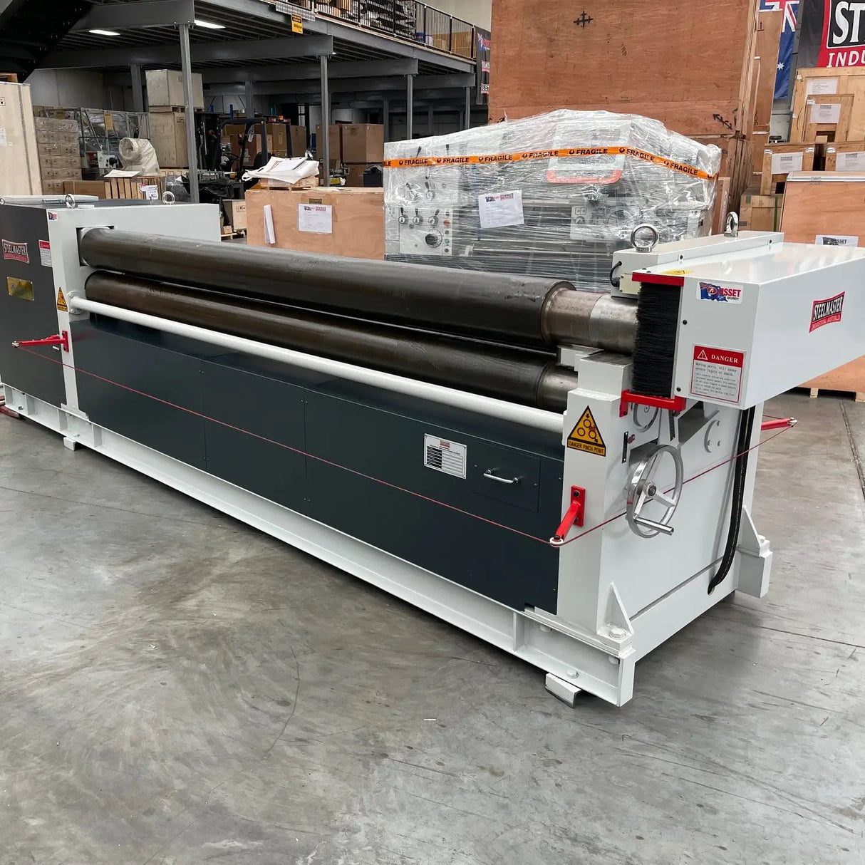 Plate Curving Roller, 3100mm x 8.0mm, Motorised Pinch Type Operation